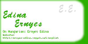 edina ernyes business card